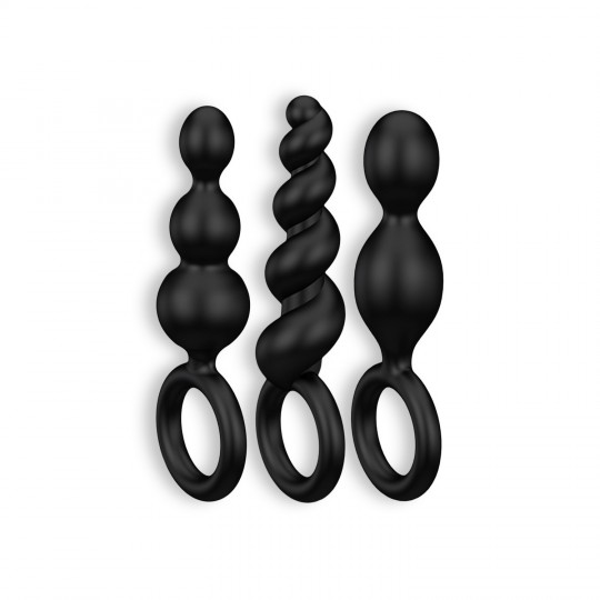 SET DI 3 NERO BOOTY CALL SATISFYER ANAL PLUGS