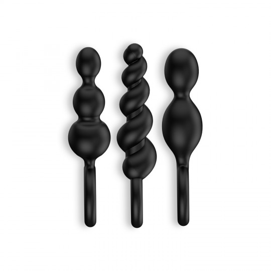 SET DI 3 NERO BOOTY CALL SATISFYER ANAL PLUGS