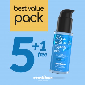 CONFEZIONE DA 5 LUBRIFICANTI A BASE D'ACQUA 50 ML CRUSHIOUS + 1 FREE