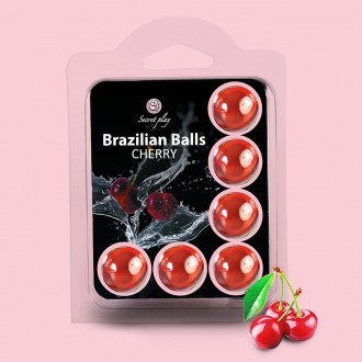 BOLAS LUBRIFICANTES BEIJÁVEIS BRAZILIAN BALLS SABOR A CEREJA 6 x 4GR