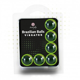 BOLAS LUBRIFICANTES BRAZILIAN BALLS SHOCK EFEITO VIBRADOR 6 x 4GR