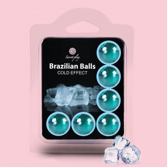 BOLAS LUBRIFICANTES BRAZILIAN BALLS EFEITO FRIO 6 x 4GR