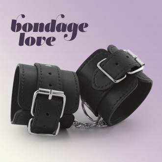 BONDAGE LOVE LEATHER HANDCUFF CRUSHIOUS BLACK