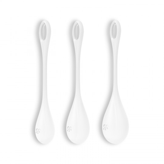 CONJUNTO DE 3 BOLAS KEGEL YONI POWER 1 SATISFYER BLANCAS
