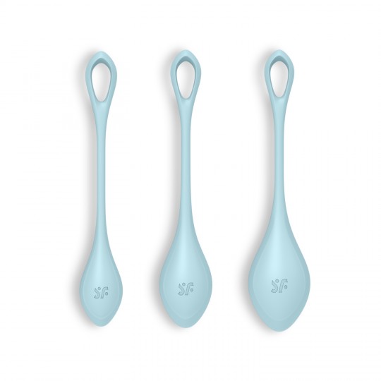 CONJUNTO DE 3 BOLAS KEGEL YONI POWER 2 SATISFYER AZUIS
