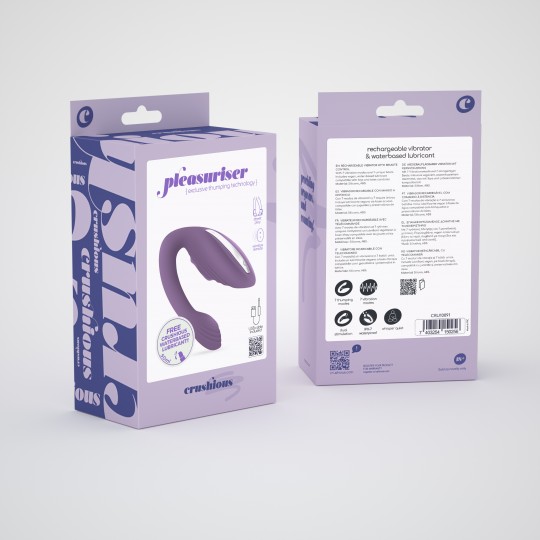 CONFEZIONE DA 30 VIBRATORE RICARICABILE PLEASURISER CONTROL CON LUBRIFICANTE A BASE D&#039;ACQUA SCHIACCIATA