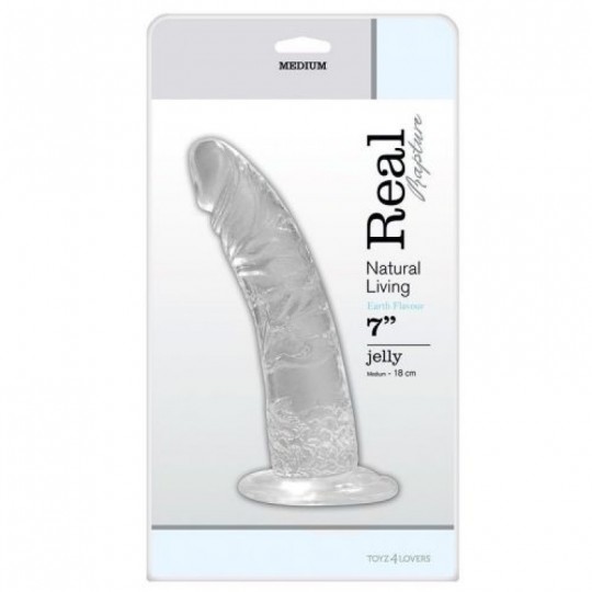 VERO RAPIMENTO TERRA SAPORE DILDO 7 &quot; TRASPARENTE
