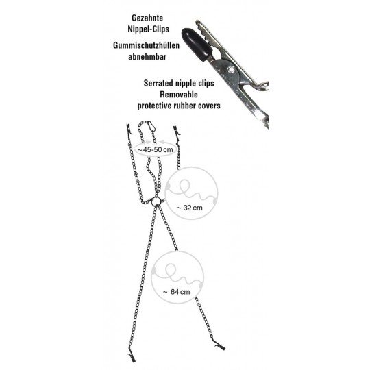 CATENA CON PINZETTE PER CAPEZZOLI E CLITORIDE SEXTREME