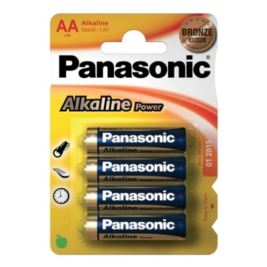 4 PILAS AA ALCALINAS PANASONIC