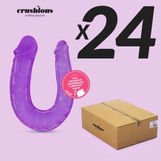 PACK OF 24 DOUBLE TROUBLE DOUBLE HEAD DILDO CRUSHIOUS PURPLE