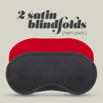 2 SATIN BLINDFOLDS CRUSHIOUS BLACK & RED