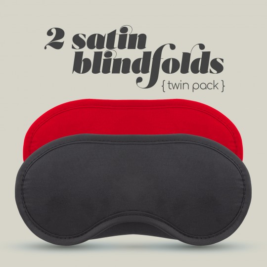 PACK DE 30 2 MASQUES DE NUIT EN SATIN CRUSHIOUS NOIR &amp; ROUGE