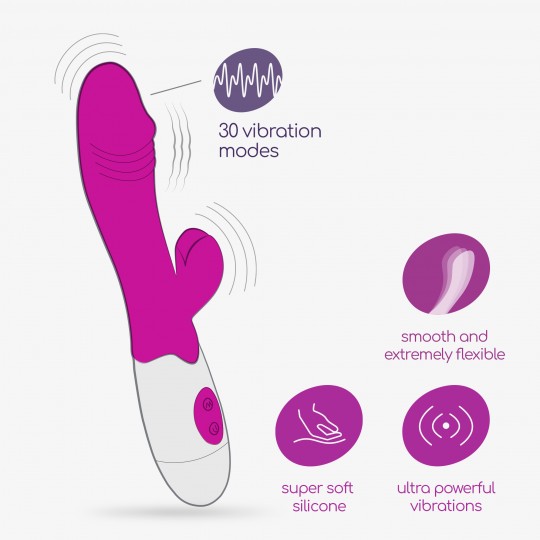VIBRATORE CON STIMOLATORE CLITORIDEO LOLLIPOP E LUBRIFICANTE A BASE D'ACQUA INCLUSO CRUSHIOUS