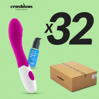 PACK DE 32 VIBRADOR GROWLIE COM LUBRIFICANTE À BASE DE ÁGUA INCLUÍDO CRUSHIOUS