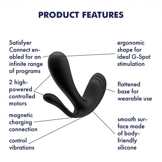 G-SPOT STIMOLATORE E ANALE TOP SECRET + CON NERO SATISFYER APP