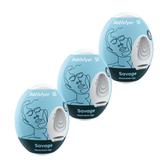 CONFEZIONE DA 3 MASTURBATORE uovo SAVAGE SATISFYER MASTURBATORE