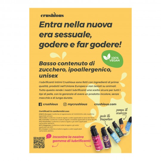 EXPOSITEUR ACRILIQUE AVEC FLYER CRUSHIOUS LUBRIFIANTS A5 IT