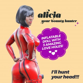 ALICIA IL BOUNTY HUNT MULATTO CRUSHIOUS INFLATABLE BAMBOLA