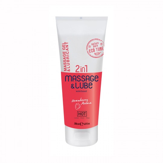 HOT™ STRAWBERRY FLAVOURED MASSAGE AND LUBRICANT 2IN1 200ML