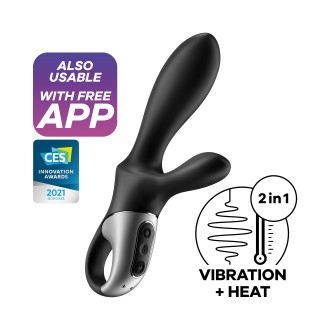 VIBRADOR HEAT CLIMAX + CON APP SATISFYER PRETO