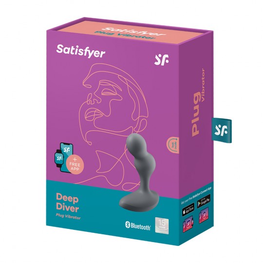 PROFONDO DIVER ANALE DILDO CON GRIGIO SATISFYER APP