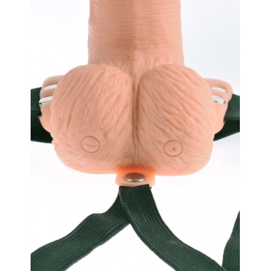 CABLAGGIO CON RICARICABILE HOLLOW DILDO 6 &quot; HOLLOW RICARICABILE STRAP - ON CON COMANDO FETISH FANTASY SERIE