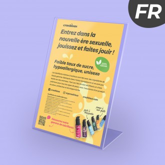 ACRYLIC DISPLAY WITH FLYER CRUSHIOUS LUBRICANTS A5 FR
