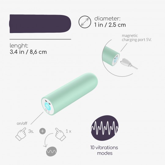 ВИБРОПУЛЯ QUACKERS USB RECHARGEABLE MINT GREEN CRUSHIOUS