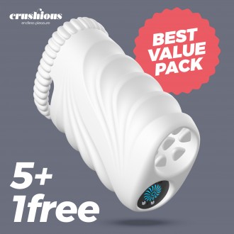 PACK 5 + 1 FREE NAUTILUS TRAINING MASTURBATOR WITH REMOVABLE BULLET CRUSHIOUS