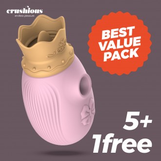 CONFEZIONE DA 5 + 1 GRATUITO STIMOLATORE CLITORIDEO MONARCH CRUSHIOUS ROSA