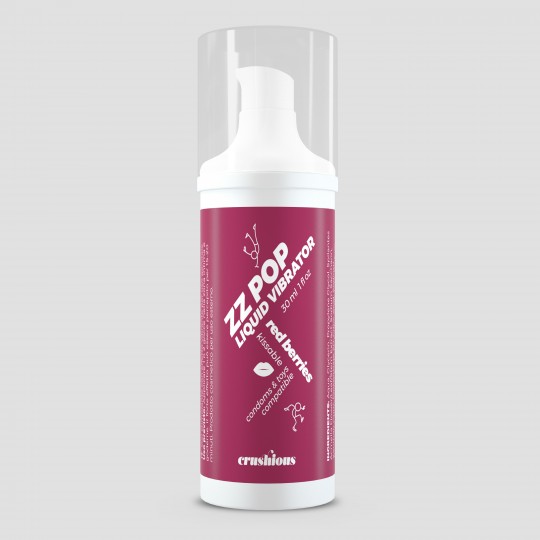 VIBRADOR LÍQUIDO ZZ POP COM AROMA FRUTOS VERMELHOS 30ML CRUSHIOUS