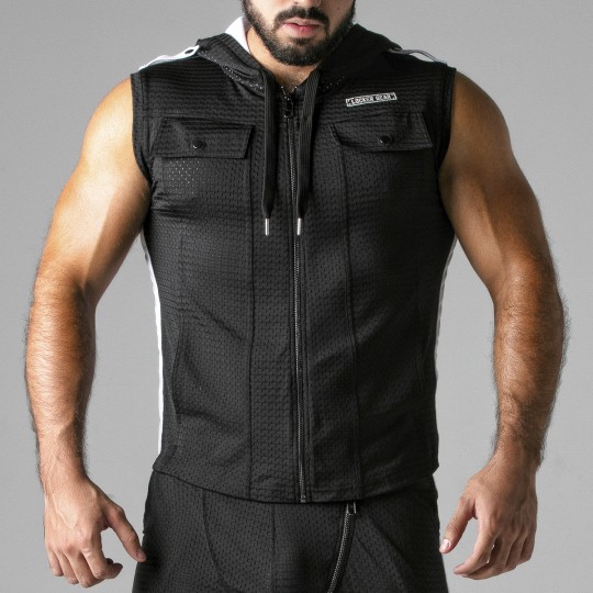 GILET LOOK AT HARDER HOODY BIANCO LOCKER GEAR