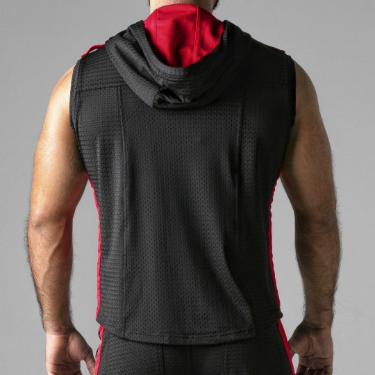 GILET LOOK AT HARDER HOODY ROSSO LOCKER GEAR