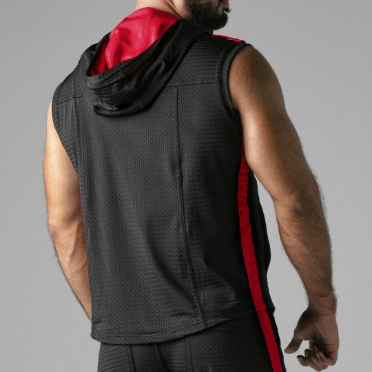 GILET LOOK AT HARDER HOODY ROSSO LOCKER GEAR