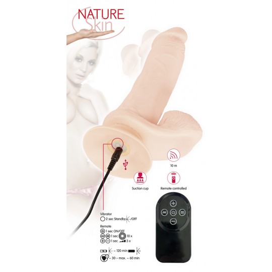 VIBRADOR REALISTA CON MANDO A DISTANCIA INALÁMBRICO  BENDABLE RC NATURE SKIN
