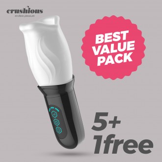 PACK 5 + 1 FREE CRUSHIOUS FELLATRIX ROTATING CUP MASTURBATOR