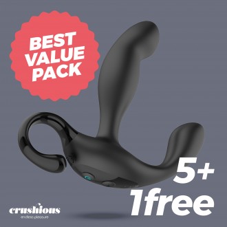 5 + 1 GRATUIT LOKI MASSEUR PROSTATIQUE RECHARGEABLE AVEC TÉLÉCOMMANDE CRUSHIOUS