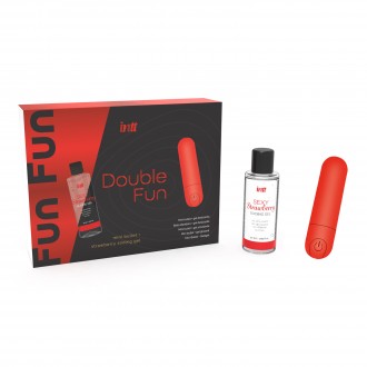 BALLE VIBRANTE ET GEL LUBRIFIANT À LA FRAISE 50ML DOUBLE FUN INTT