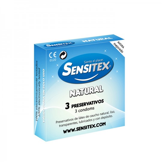 EXPOSITOR CON 48X3 PRESERVATIVOS VEGANOS NATURALES SENSITEX
