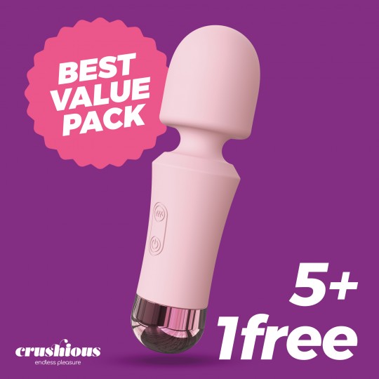 5 + 1 GRATUIT WANDA MINI VIBROMASSEUR WAND RECHARGEABLE ROSE CRUSHIOUS