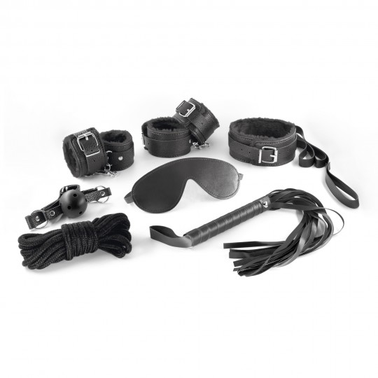 PACK DE 18 ENSEMBLE BDSM DUNGEONS &amp; MAIDENS NOIR CRUSHIOUS