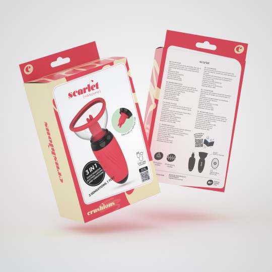 5 + 1 GRATUITO SCARLET STIMOLATORE RICARICABILE A POMPA VULVARE CRUSHIOUS