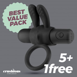 5 + 1 FREE CRUSHIOUS WONKA COCKRING WITH RECHARGEABLE VIBRATING BULLET
