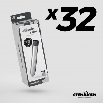 PACK DE 32 VIBROMASSEUR CLASSIC VIBE CRUSHIOUS ARGENTÉ