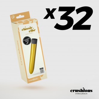 PACK OF 32 CRUSHIOUS CLASSIC VIBE VIBRATOR GOLDEN