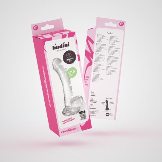 CONFEZIONE DA 32 HUDINI DILDO ANALE GELATINOSO TRASPARENTE CRUSHIOUS