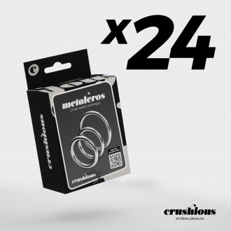 PACK OF 24 CRUSHIOUS METALEROS 3 METAL COCKRING SET