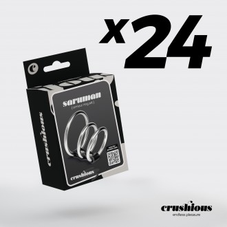 PACK DE 24 SARUMAN CONJUNTO DE 3 ANILLOS PARA EL PENE DE METAL CRUSHIOUS