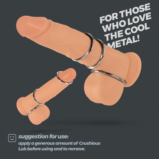 METALEROS SET DI 3 COCKRING IN METALLO CRUSHIOUS
