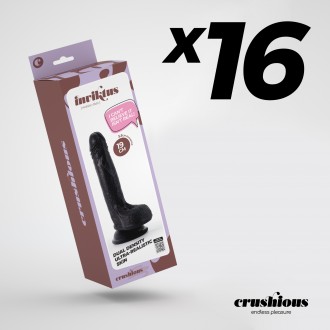 PACK DE 16 DILDO DE SILICONE LÍQUIDO INVIKTUS 7 CRUSHIOUS PRETO